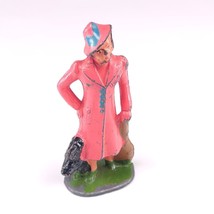 Vintage Barclay Woman Lady Black Dog #610 B157 Happy Traveler Series Lead Figure - £11.94 GBP