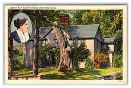 Louisa May Alcott House Concord Massachusetts MA UNP Unused Linen Postcard Z8 - £2.34 GBP