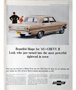 1965 Chevy II Chevrolet 300-hp V8 1964 Vintage Print AD - $12.99