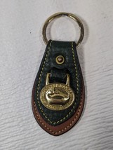 Dooney &amp; Bourke Duck Keychain FOB Ring Brown Green Pebbled All Weather L... - £15.18 GBP