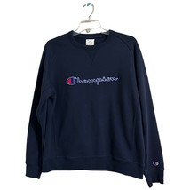 Champion Authentic Mens XL Blue Cotton Blend Crew Neck Sweatshirt Adult - £11.85 GBP