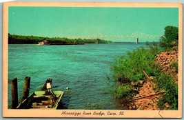 Mississippi River Bridge Cairo IL Illinois UNP Unused Chrome Postcard G3 - £2.49 GBP