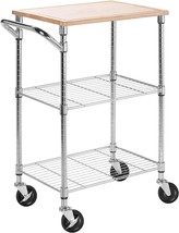 Shf-09690 Chrome, Honey-Can-Do Rolling Kitchen Cart With Cutting Board. - £79.98 GBP