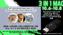 Mac OS X 3 in 1 Bootable USB Flash Drive Install Upgrade Repair Recover - £27.15 GBP
