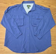 Cabelas Fishing Guidewear Shirt Mens Size Large Blue Vented Hiking Outdo... - $25.74