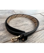 Betsey Johnson Faux Leather Belt Brass Adjustable Medium Womens Black Go... - $454.07 MXN