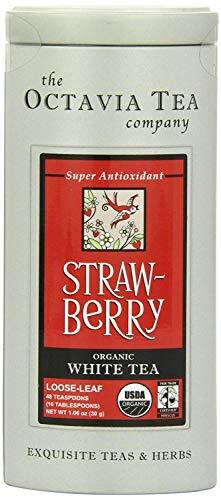 Octavia Tea Strawberry (Organic White Tea) Loose Tea, 1.06 Ounce Tin Item image 2