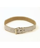 White Rhinestone Belt 1.5 x 39.5 inches Silver Color Buckle - $274.68 MXN