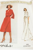 1980 VOGUE SEWING PATTERN 1860 RENATA MISSES TUNIC DRESS 10 French Bouti... - $14.82