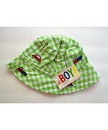 All Boy Baby Sun Hat - Trucks and Cars Cotton Gingham, 12MO-2T - £15.65 GBP