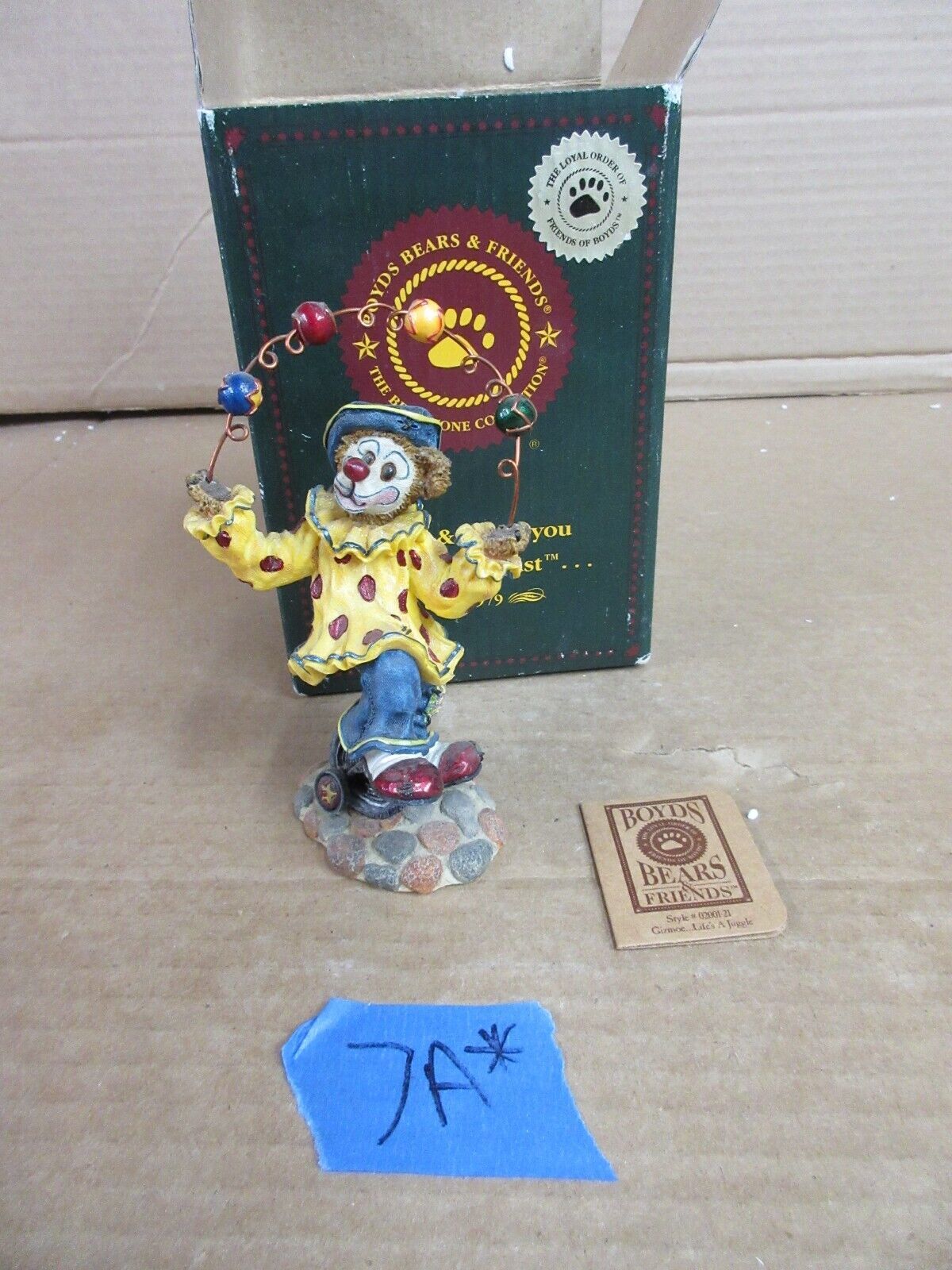 Boyds Bears Gizmoe Life's a Juggle 02001-21 Bearstone Collection Clown Figurine - $36.12