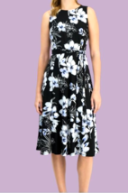 $89 Kasper Women's Sleeveless Floral Tied Dress Size: 10 - Black Multi - $26.24