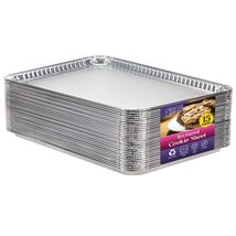 Aluminum Pans Half Size Cookie Sheet 15 Count Durable Nonstick Baking Sh... - $25.65