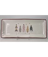Ceramic Christmas Rectangular Platter - Festive Trees Boston Internation... - $434.93 MXN