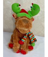 Reindeer Moose Singing Plush Animated Dancing Holiday Decor 12&quot; VIDEO - £13.17 GBP