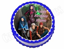 Disney Descendants *ROUND* edible party cake topper decoration sheet - £7.98 GBP