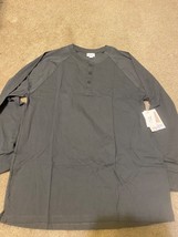 LuLaRoe Mark Henley Shirt Long Sleeve Size Large solid gray grey  NWT - £14.78 GBP