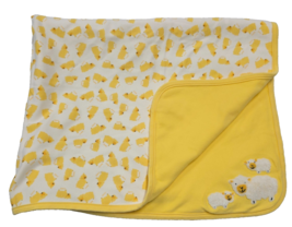 An item in the Baby category: Rare VTG Gymboree 2002 Fuzzy Yellow SHEEP Lamb Layette Blanket Cotton 35"x31"