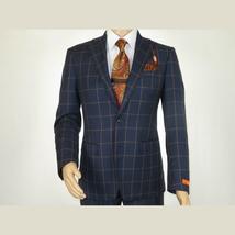 Men TALLIA Suit Wool Blend English Plaid Classic 2Button VDVA2SVX0013 Blue Brown image 2