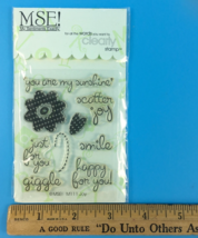 MSE!  M111 Clear Stamp JOY  3X4 in Stamping Scrapbooking Joy Smile Happy Flower - £1.01 GBP