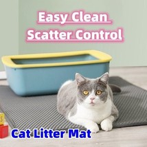 Cat Litter Mat Pet Solid Color Waterproof Cat Litter Mat Easy Clean Scatter Cont - £21.84 GBP+