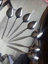 7 Oneida Community VENETIA Spoons Stainless Burnished Handle Flatware - £18.94 GBP