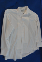 CHAPLIN EASY FIT FORMAL WEAR TUXEDO WHITE PLEATED DRESS SHIRT SIZE L 34-35 - £19.64 GBP
