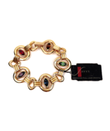 Swarovski Bracelet Multicolor Crystals Jewel Gold Tone Link Vintage  - €55,79 EUR