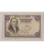 1946 Espagne 25 Pesetas Note Très Fin + (VF Pick#130a.1 - $71.60 CAD