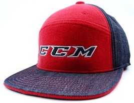 CCM Hockey Lifestyle Apparel Denim &amp; Flannel  5 Panel Camper CCM Logo Hockey Hat - £19.14 GBP