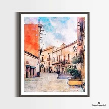 Premium Art Print Downtown Queretaro, Mexico in Watercolors, by Dreamfra... - £30.33 GBP+