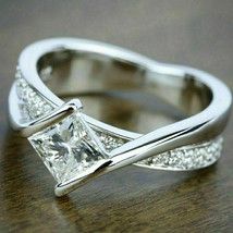 3.30Ct Prinzessin Künstlicher Diamant Solitär Verlobungsring 925 Sterlingsilber - £91.28 GBP