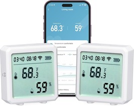 Geeni Smart Temperature And Humidity Monitor Sensor 2 Pack - Indoor Wireless - £29.35 GBP