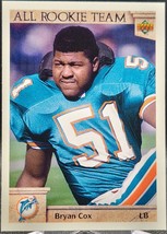 1992 Upper Deck Bryan Cox RC #47 Miami Dolphins - £0.77 GBP