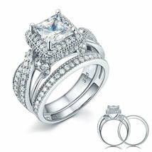 Elite Vintage 1.5 CT. Princess Cut Diamond Bridal Engagement Wedding Ring Set  - £86.31 GBP