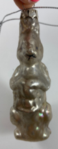Vintage Peschka Silver Tone Bunny Rabbit Glass Christmas Ornament - £23.34 GBP