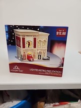 2005 Holiday Time Lighted Fire &amp; Police Station Christmas Village Collec... - £18.06 GBP