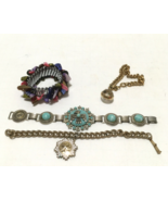 Vintage bracelet lot mixed jewelry craft art supply - £15.53 GBP