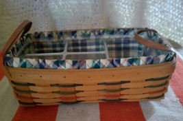 Longaberger Basket 1998 with Fabric Lining Divider And Plastic Insert - £65.90 GBP