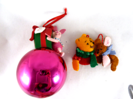 DISNEY Winnie the Pooh Piglet on Christmas ball + Felt handcrafted Ornaments - £6.32 GBP