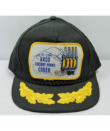 Vintage Arco Cherry Point Coker Hat Cap YUPOONG Black Adjustable Strapback - $237.26 MXN