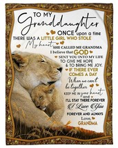 Custom Granddaughter Blanket Gift For Little Girl Love Grandma Lion Blanket Xmas - £27.98 GBP+
