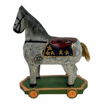 VintageAntique Scratch Built / Folk Art Wooden Pull-Along Horse Toy – 4.75” Tall - £44.13 GBP