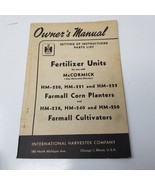 McCormick Fertilizer Units HM-220 HM-238 Owner&#39;s Manual 1950 International - £14.50 GBP