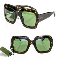 GUCCI Brown Havana Green 1111 Unisex Chunky Bio Base Bold Gg1111S Sunglasses 002 - £386.90 GBP