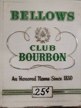 VINTAGE 1970s Bellows Club Bourbon Plastic Sign - $49.49