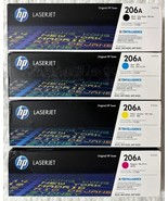 HP 206A Black Cyan Magenta Yellow Toner Set W2110A W2111A W2112A W2113A ... - $274.98