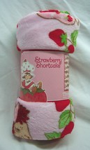 Cute Vintage Style Strawberry Shortcake 40&quot; X 50&quot; Soft Pink Throw Blanket New - £14.60 GBP