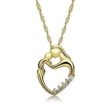 NEW 20&quot; Gold Open Heart Pendant Necklace Mother &amp; Child Mother&#39;s Day - £18.77 GBP