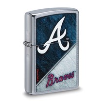 Zippo® MLB®  Atlanta Braves Street Chrome™ Lighter - New Design - £27.96 GBP